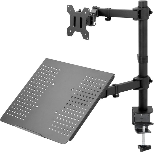 VIVO Black Fully Adjustable 13 to 32 inch Single Computer Monitor and Laptop Desk Mount Combo