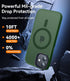 CANSHN iPhone 11 Case - Slim Shockproof Bumper, Translucent Matte, Deep Green, Compatible with MagSafe, 6.1 Inch.