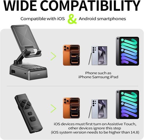 HOIFA Birthday/ChristmasGifts for Men Women,Cell Phone Stand with Bluetooth Speaker and Remote Control(Video
