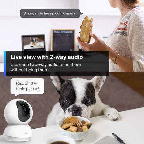 Tapo 2K 2-Way 256 (C210) TP-Link Pan Tilt Security Camera for Baby Monitor, Dog Camera w/Motion Detection, Audio Siren