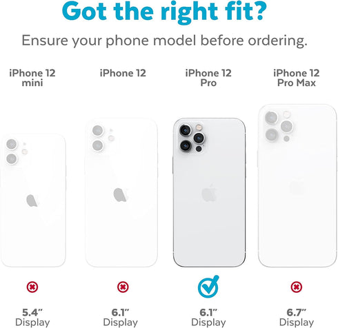 Speck iPhone 12 Case - Drop Protection, Scratch Resistant, Slim Design, Compatible Wireless Charging - Black, White