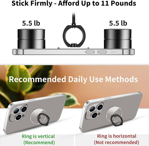 TACOMEGE Transparent Clear Phone Ring Grips Holder Kickstand, Finger Ring Stand for Cell Phone Tablet Case Accessories