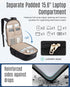 LIGHT FLIGHT Travel Backpack for Women, 15.6" Laptop Backpack, Water Resistant, Large Capacity, Black