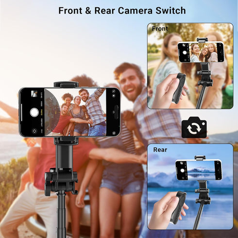 Voinap Wireless Camera Remote Control with Zoom for iPhone & Android, Bluetooth Camera Remote Shutter with Front/Rear