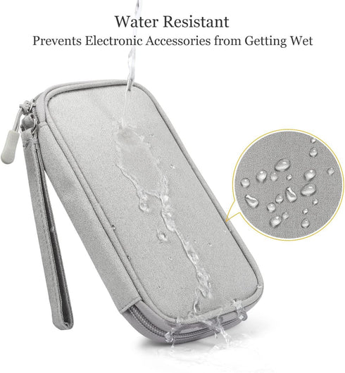 Small Electronic Organizer Travel Bag - Waterproof Gadget Storage Sleeve for Cables, USB, Earphones, Hard Drives