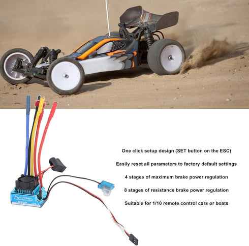 80A 1/10 RC Car Brushless ESC, Electronic Speed Controller, Waterproof Brushless ESC for RC Car, Boat, Aluminum Alloy