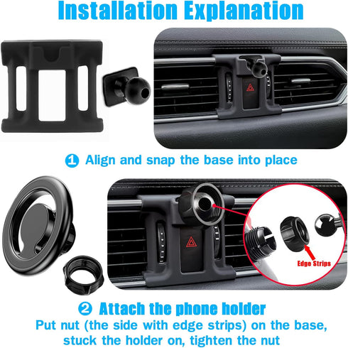 VE VE POWER CX5 2017-2025, 17 16 15 14 13 12 Car Phone Holder, Air Vent Phone Holder, Car Mount for Mazda Magsafe