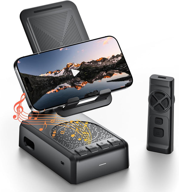 HOIFA Birthday/ChristmasGifts for Men Women,Cell Phone Stand with Bluetooth Speaker and Remote Control(Video