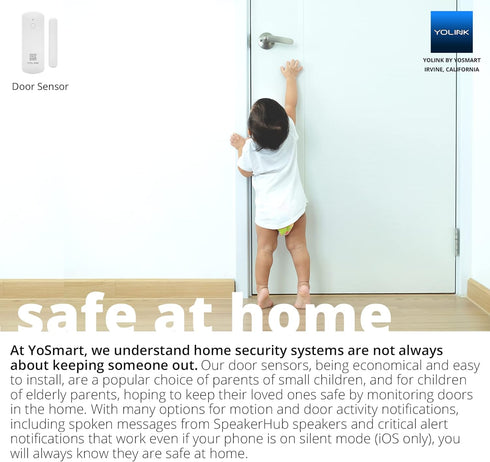 YoLink LoRa Smart Door & Window Sensor: Up to 1/4 Mile Range, Door Left-Open Reminders, 5 Year Battery Life