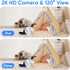 MYPIN 2K 360 Two-Way Video/Audio Indoor Camera, Child/Elder/Dog/Pet Camera with Phone App& Degrees Pan Tilt, Night