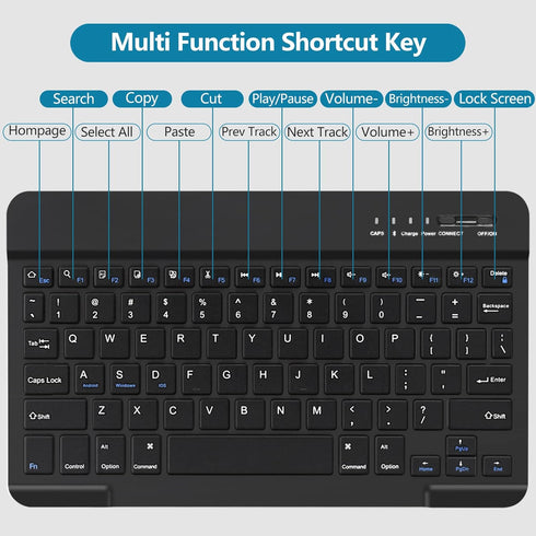 Keyboard Case for iPad 10.2" 9th 8th 7th Generation, Detachable Bluetooth Keyboard and Pencil Holder, Auto Sleep/Wake