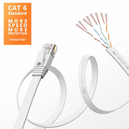6 75 10Gbps Cat8 Cat7 RJ45 Jadaol Cat Ethernet Cable ft, Support Network, Flat LAN Patch Cable, High-Speed Wired