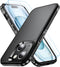 Mysterious Black iPhone 15 Case: Shockproof, 15 FT Military Grade Drop Protection, plus 2X Tempered Glass Screen