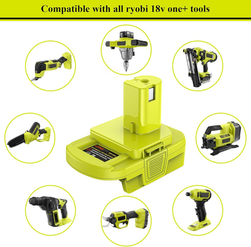 LONG FIT Replace for Dewalt to Ryobi 18V Battery, M18 to Ryobi 18V Battery, Convert Dewalt 20V or Milwaukee 18V Battery