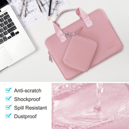 Hseok Elastic Laptop Case, 12.9-13 inch Sleeve Handbag with Small Case for MacBook Air/Pro, iPad Pro, XPS13 - P02K01