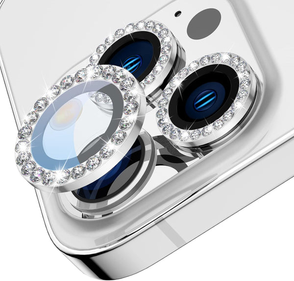 Tensea Camera Lens Protector for iPhone 13 Pro/Pro Max, Bling Protection Cover, Tempered Glass, Diamond Metal Ring