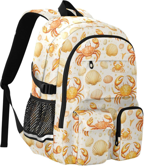 Backpack Backpack Daypack ALAZA School for Teen Girls Boys Ocean Coastal Crab Shellfish Kids Purse College Laptop