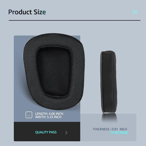 Fabric Replacement Ear Pads for Logitech G933 Gaming Headset, Fits G935 G930 G635 G633 (Black)