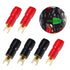 10 Pairs Copper Gold Plated 4 Gauge Strip Spade Terminal Plugs, Crimp Barrier Spades for Speaker Wire