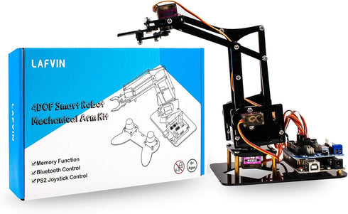 4DOF LAFVIN Acrylic Robot Mechanical Arm Claw Kit Compatible with Arduino IDE DIY Robot with CD Tutorial