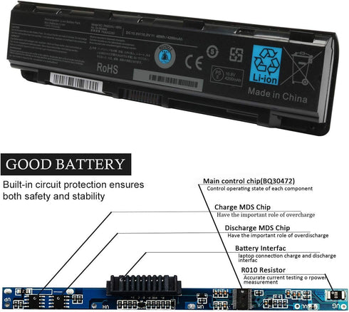 10.8V 48WH PA5024U-1BRS Battery Replacement for Toshiba Satellite C55-A C55T C855 C855D L855 L875 S855 P855 Series