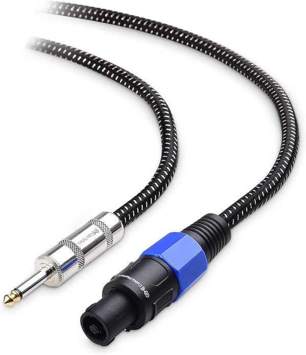 Cable Matters Premium Braided 12AWG 1/4 Inch TS to Speaker Cable 6 ft for Speakon NL4FC Port