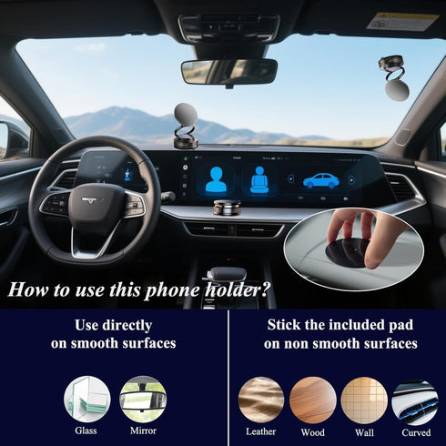 LONGQUAN 360 [89+LBS 2600gf 17/16/15/14/13/12 Upgraded Vacuum Magnetic Car Phone Holder, Strong Suction Cup Phone Mount