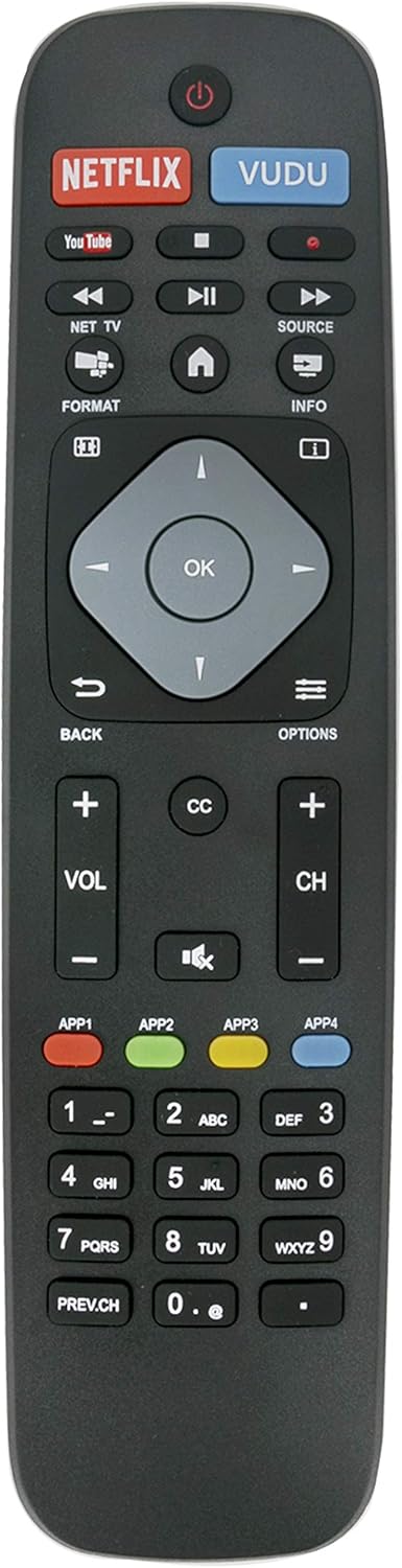 URMT42JHG005 Replaced Remote Compatible with Philips TV 32PFL4901, 32PFL4901/F7, 49PFL7900, 55PFL7900 (Multiple Models)
