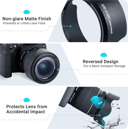 18-55mm Lens Hood Shade for Canon EF-S 18-55mm f/3.5-5.6 IS STM & RF 24-50mm f/4.5-6.3 IS STM - Replaces Canon EW-63C