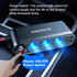 12V Car Cigarette Lighter Socket, 200W 3 Socket Plug Splitter, USB Charger Adapter, 12 Volt Power Outlet with Eyelet