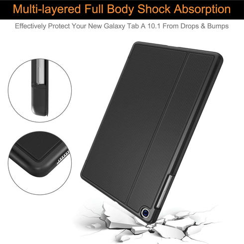 Soke Galaxy Tab A 10.1 Case 2019, Premium Shock Proof Stand Folio Case, Multi-Viewing Angles, Soft TPU Back Cover for