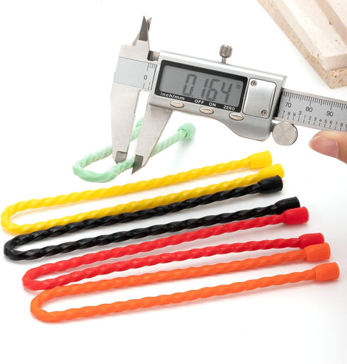 Gesipor 10 PCS 18-Inch Silicone Cable Ties, Reusable Rubber Twist Ties for Bundling and Holding (5 Colors)