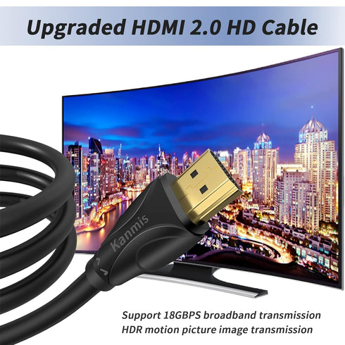 kanmis 4K 50ft, 2.0 &4K@60Hz 2K 1080P, PS3 PS4 HDMI Cable High Speed Hdmi Cables Ultra High Speed Gold Plated
