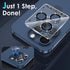 YWXTW Bling Camera Lens Protector for iPhone 15 Pro/Pro Max, Individual Metal Tempered Glass Case Friendly (Blue
