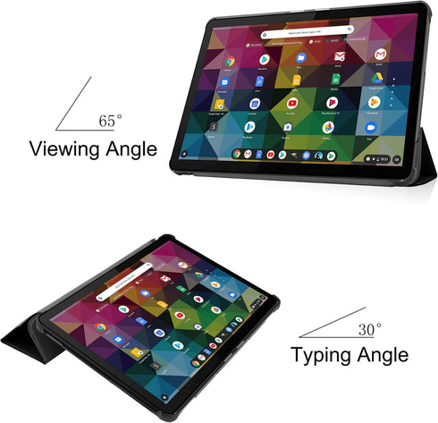 for Lenovo Chromebook Duet 2-in-1 Tablet 10.1 Case, Folding Folio Ultra-Thin Smart PU Leather Stand Cover