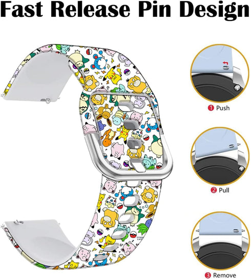 Pikacu Sea Turtle Anime Bands, Soft Sport Silicone Cartoon Strap Compatible with Fitbit Versa 2/Versa/Versa Lite/Versa