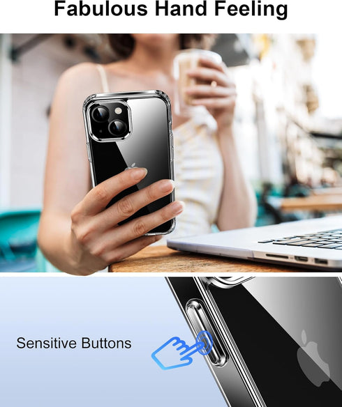 HOOMIL 13 6.1-Inch, Case for iPhone Non-Yellowing, Drop Protection, Anti-Scratch Transparent Hard Back Phone Cover
