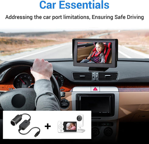 USB C Male to 12V Adapter, USB to Car Cigarette Lighter Socket Converter Cable