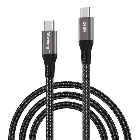 USB C to USB C Cable 240W, Nylon USB2.0 3.3FEET, 480Mbps Data Transfer, 5A Fast Charging for iPhone 15 Series, Samsung