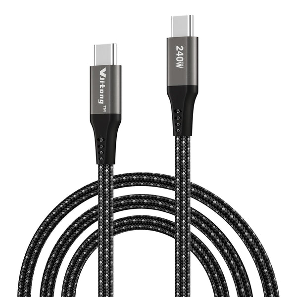 USB C to USB C Cable 240W, Nylon USB2.0 3.3FEET, 480Mbps Data Transfer, 5A Fast Charging for iPhone 15 Series, Samsung