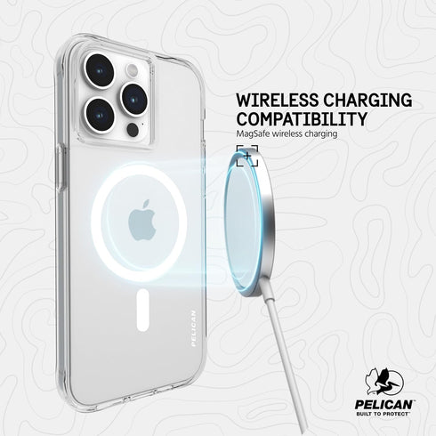 Pelican Ranger Series iPhone 15 Pro Max Case - Clear, 12ft MIL-Grade Drop Protection, Anti-Yellow, MagSafe Compatible.