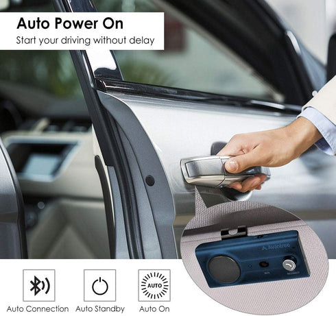 Avantree CK11 Bluetooth 5.0 Hands Free Cell Phone Car Kit, 3W Loud Speakerphone, Support Siri Assistant, Wireless in