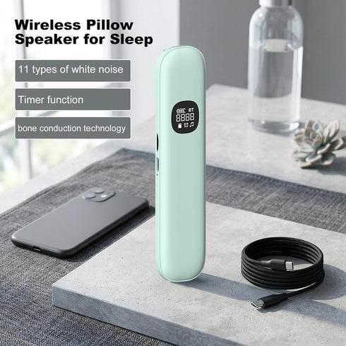 Generic 11 Sleep Speaker Under Pillow with White Noises Timer & TF Card Slot Wireless BT Sleep Aid Bone Conduction