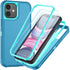 SunStory 11 3-Layer Cover,3 1 11 6.1",LakeSkyBlue Compatible with iPhone Case with HD Screen Protector, Heavy Duty