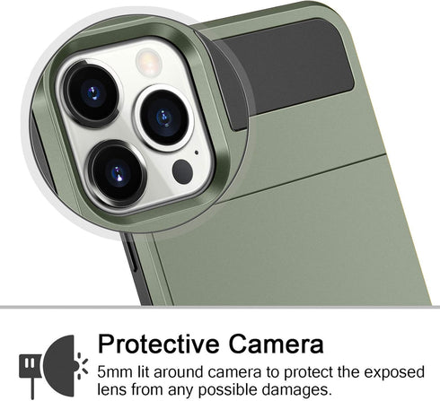 Vofolen iPhone 12 Pro Case, 5G Wallet Cover with Credit Card Holder ID Slot, Anti-Scratch Dual Layer Army Green