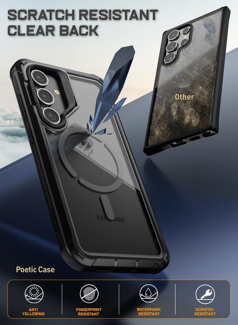 Poetic Guardian Case for Samsung Galaxy S24+ Plus 6.7", Full Body Shockproof Rugged Clear Cover with Camera Stand
