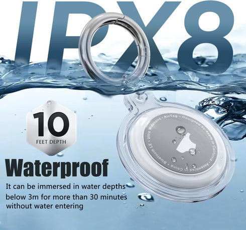 4 Pack Waterproof Airtag Holder Case with Keychain, Shockproof & Scratchproof for Pet Tracking, Bags, Kids, Keys,