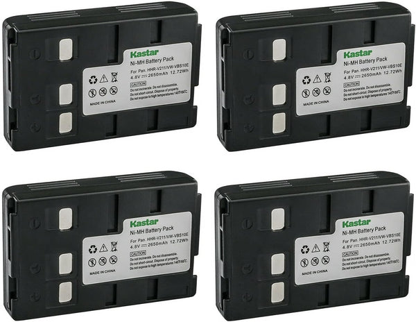 Kastar HHR-V211 / VW-VBS10E Battery 4-Pack Replacement for Panasonic NV-S65E, NV-S70, NV-S77, NV-S85, NV-S900 Cameras