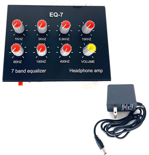 Cywhrvzsf EQ-7 Audio Signal Headset Amplifier 7-Band EQ Equalizer 2 Channel Digital Sound