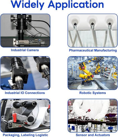 M12 8 Pin Aviation Connector, Male & Female Connector Field Wireable, IP67 Waterproof Straight A Code Shield for Cable